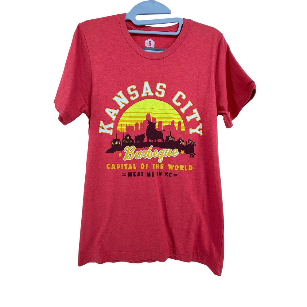 Raygun Kansas City Barbeque T Shirt Mens S Red Graphic KC BBQ Capital World
